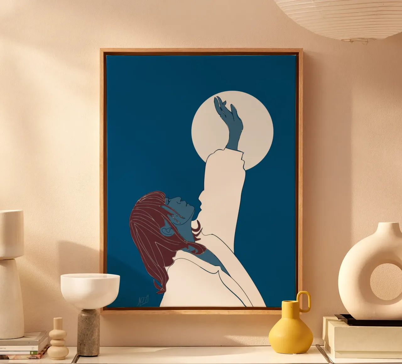 Lieve zus maan canvas met Baklijst van LaylaOzPortraits