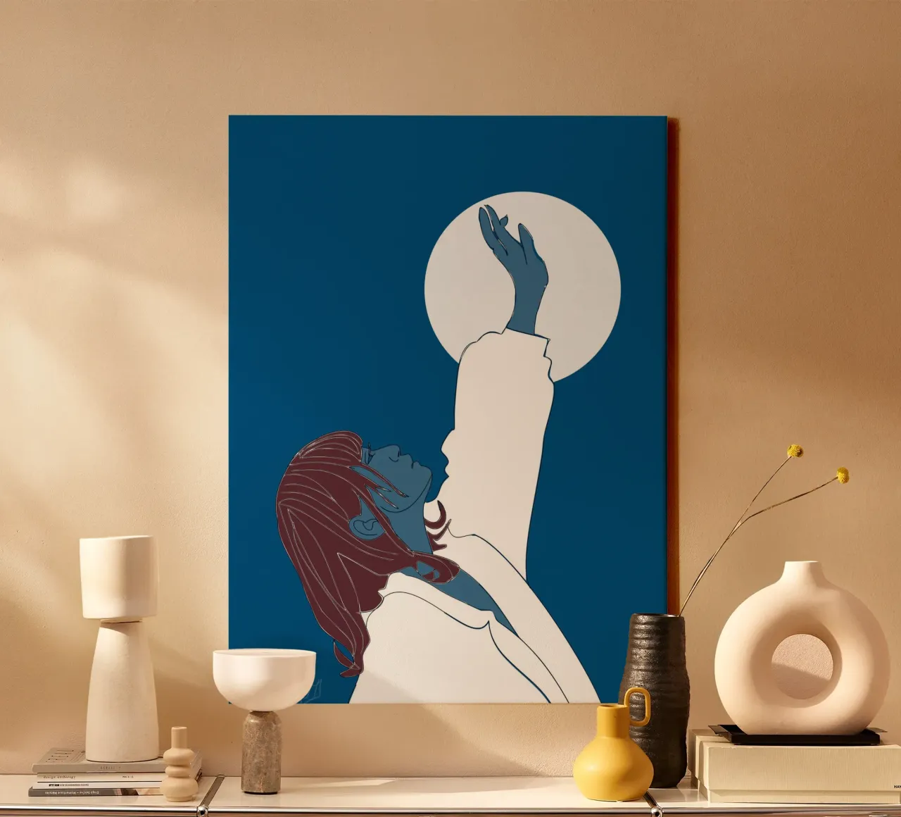 Lieve zus maan canvas met Baklijst van LaylaOzPortraits