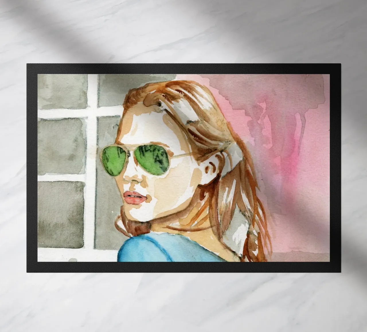 Modemädchen Fußmatte von LaylaOzPortraits