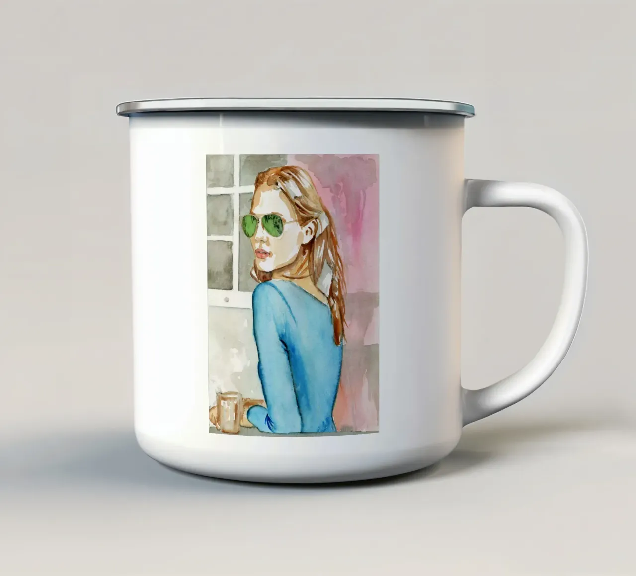 Ragazza di moda tazza in smalto da LaylaOzPortraits