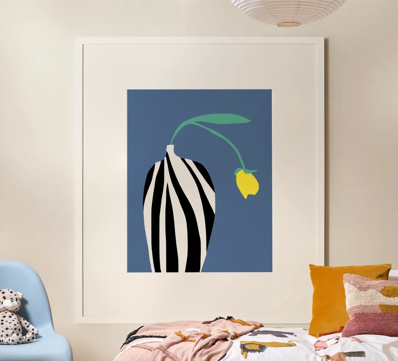 Tulipano giallo 02 poster con telaio in plastica da Little Dean