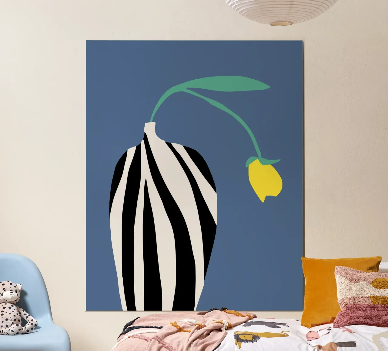 Tulipano giallo 02 poster con telaio in plastica da Little Dean