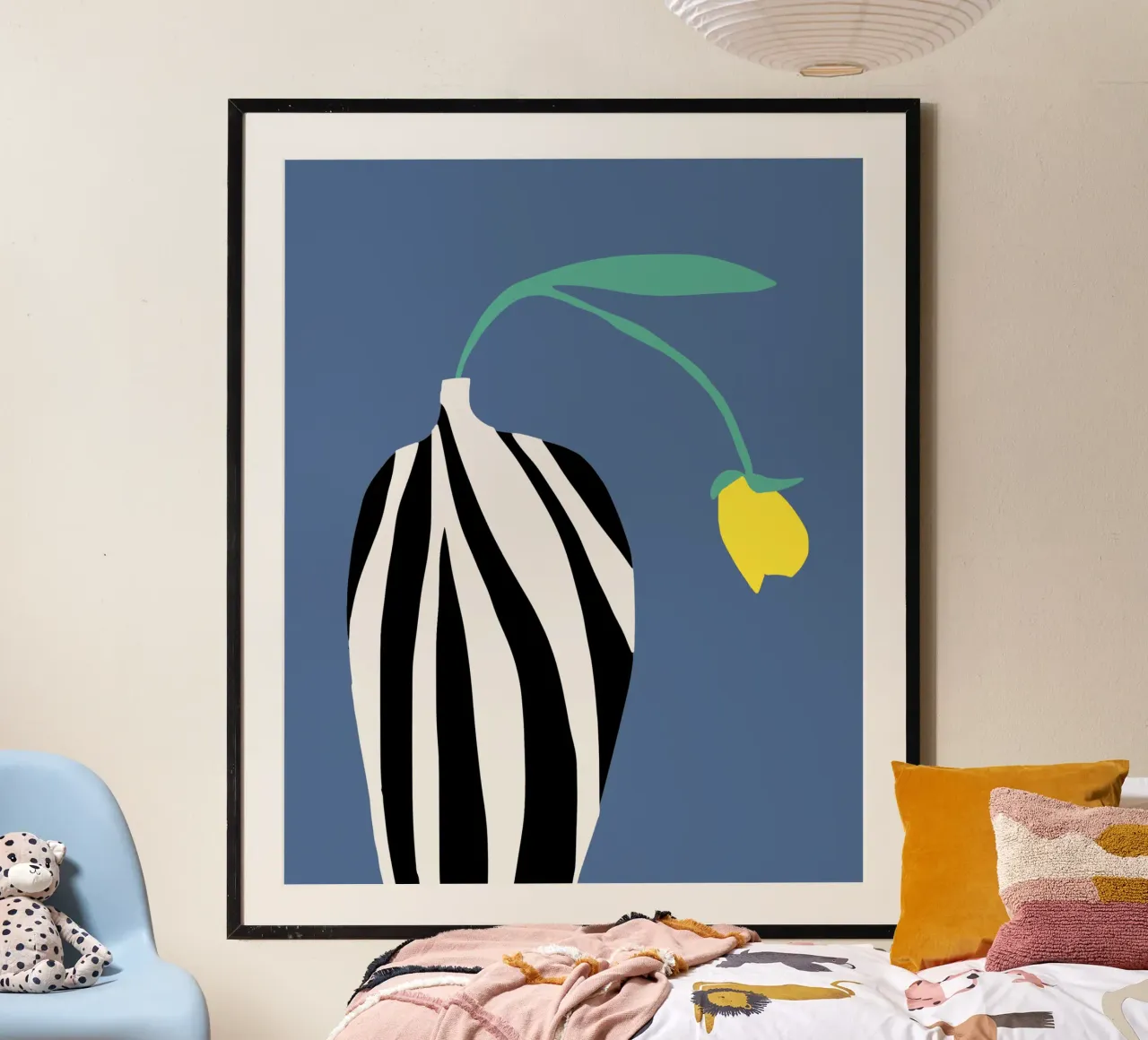Tulipano giallo 02 poster con telaio in plastica da Little Dean