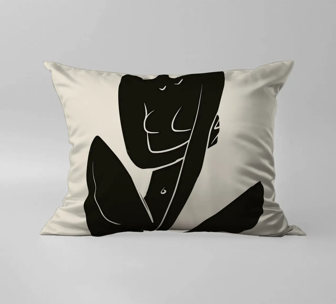 Nudo in nero 04 cuscino da Little Dean
