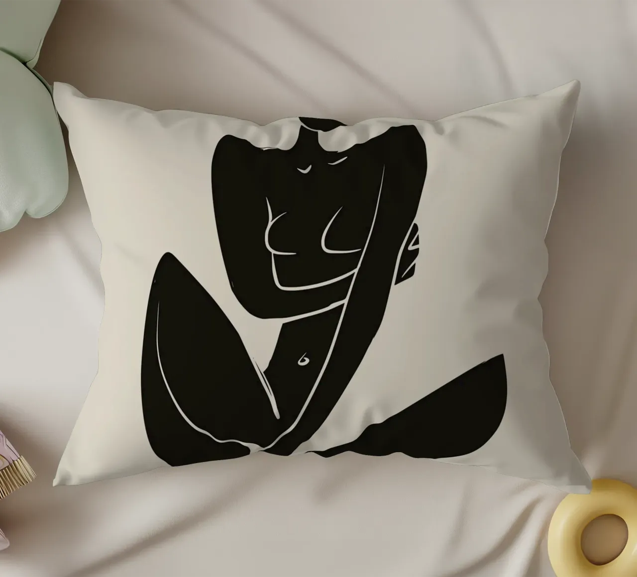 Nudo in nero 04 cuscino da Little Dean