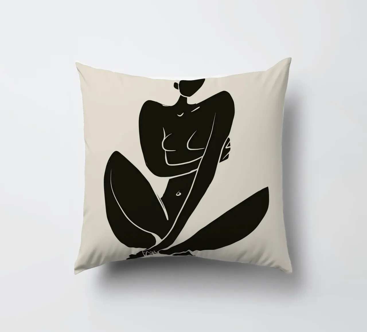 Nudo in nero 04 cuscino da Little Dean