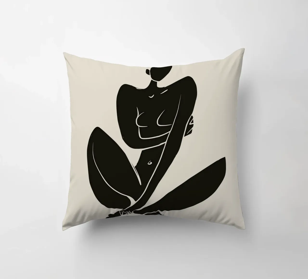 Nudo in nero 04 cuscino da Little Dean