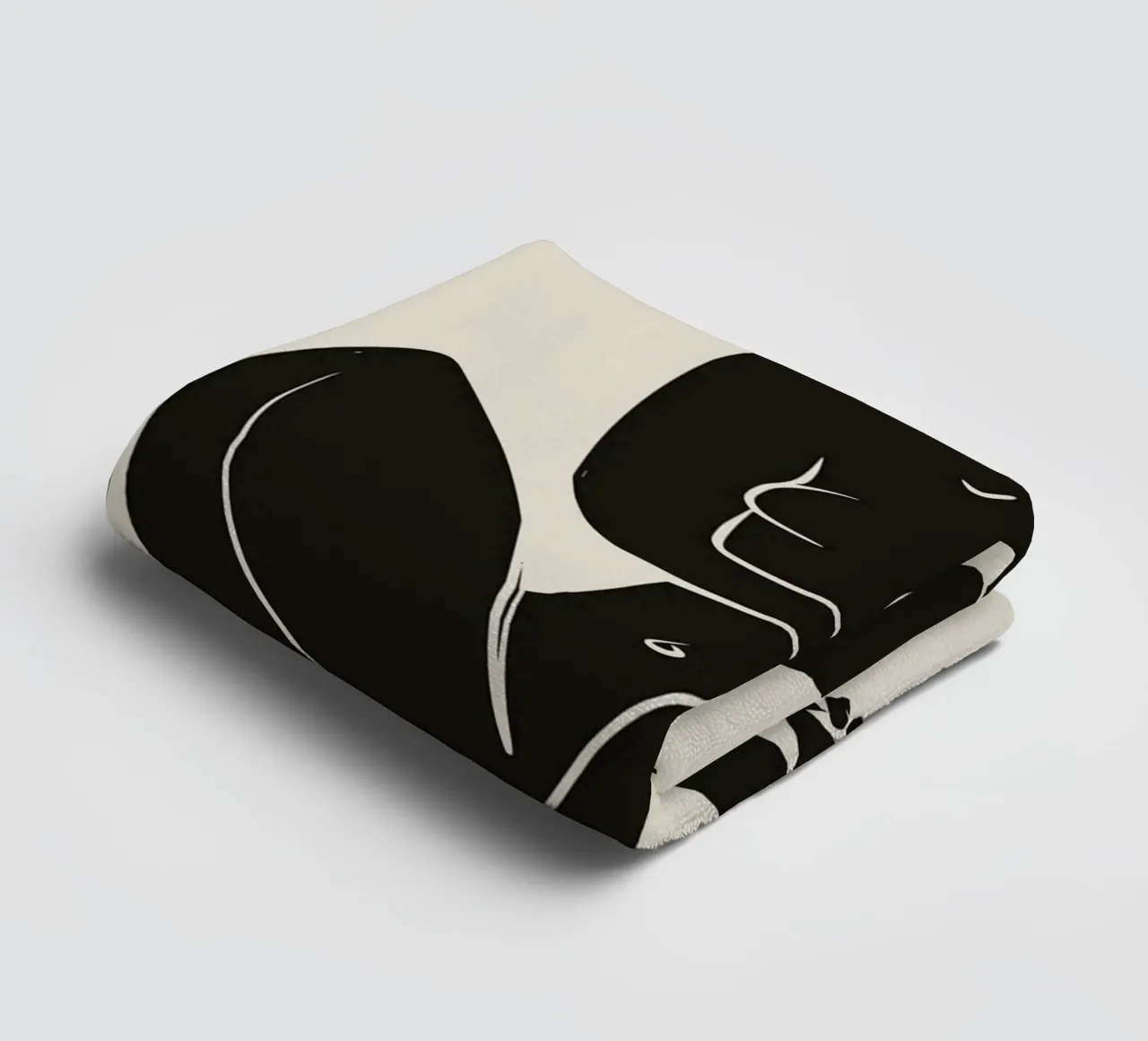 Nudo in nero 04 asciugamano da bagno da Little Dean