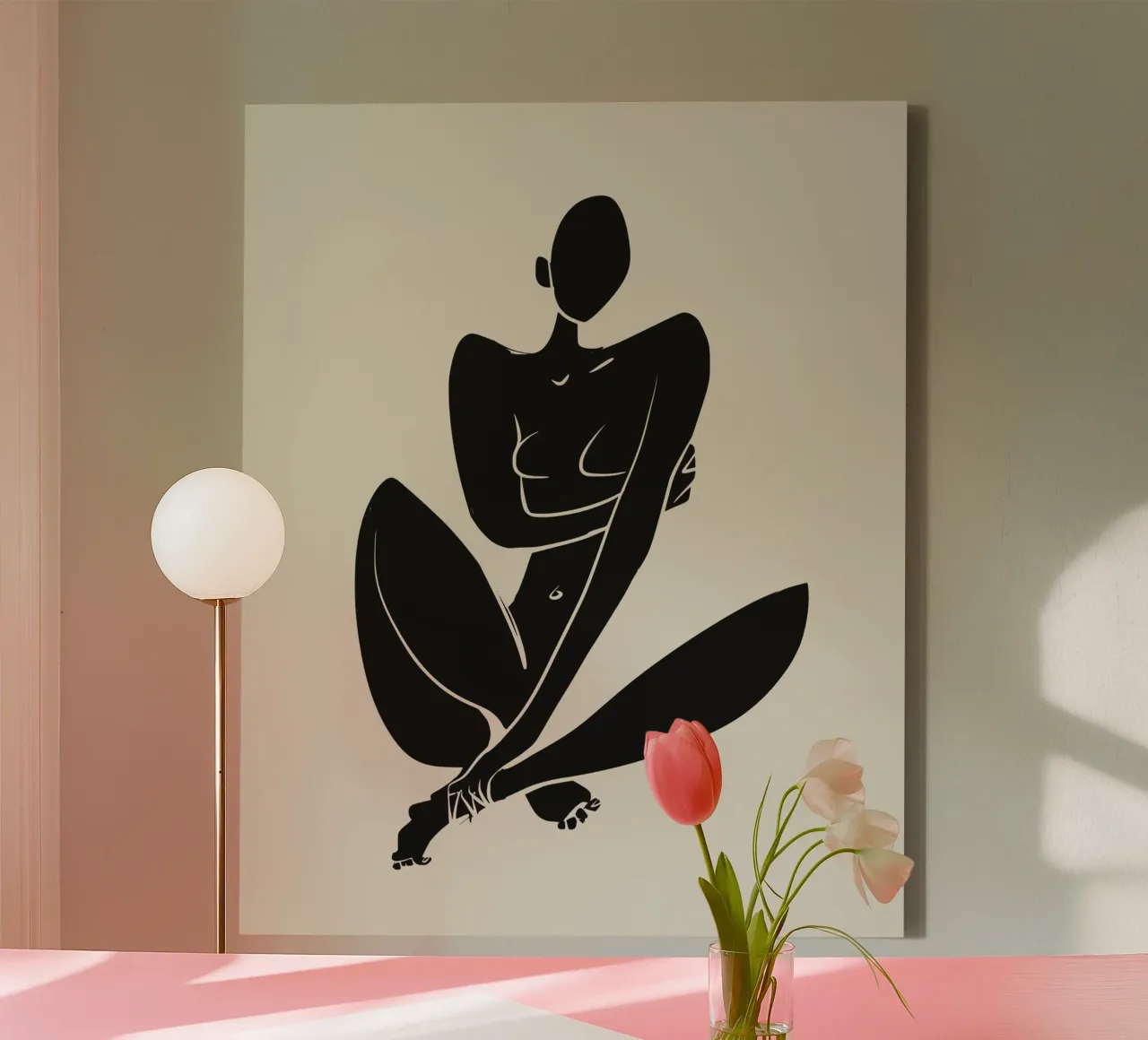 Nudo in nero 04 tela con Cornice a cassetta da Little Dean