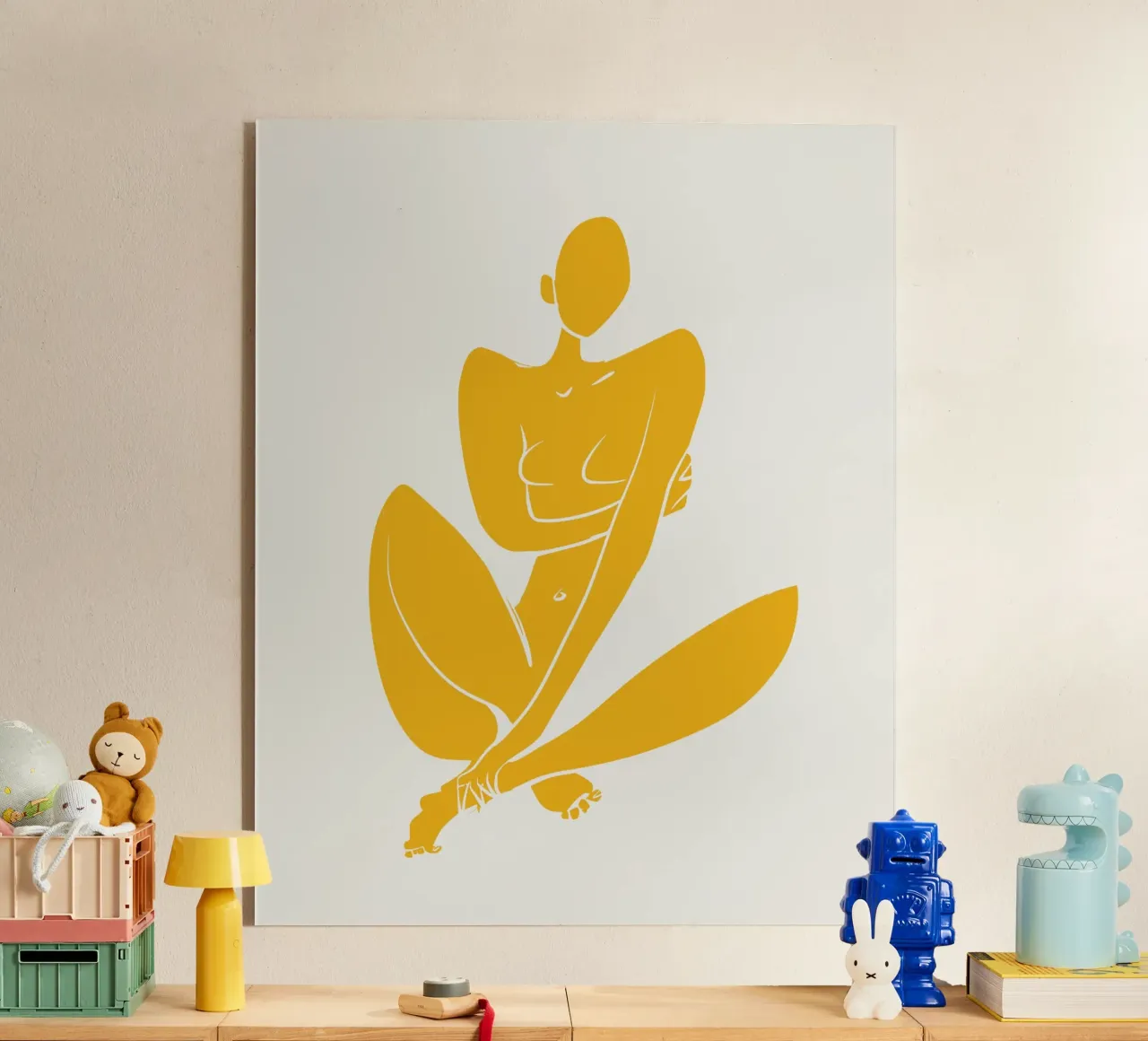 Nudo in giallo plexiglass da Little Dean