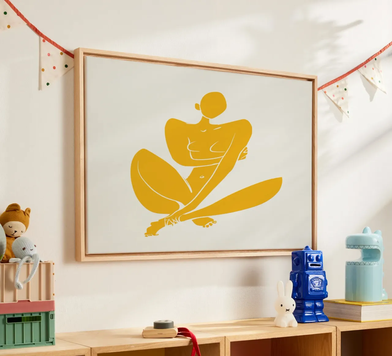 Nudo in giallo tela con Cornice a cassetta da Little Dean