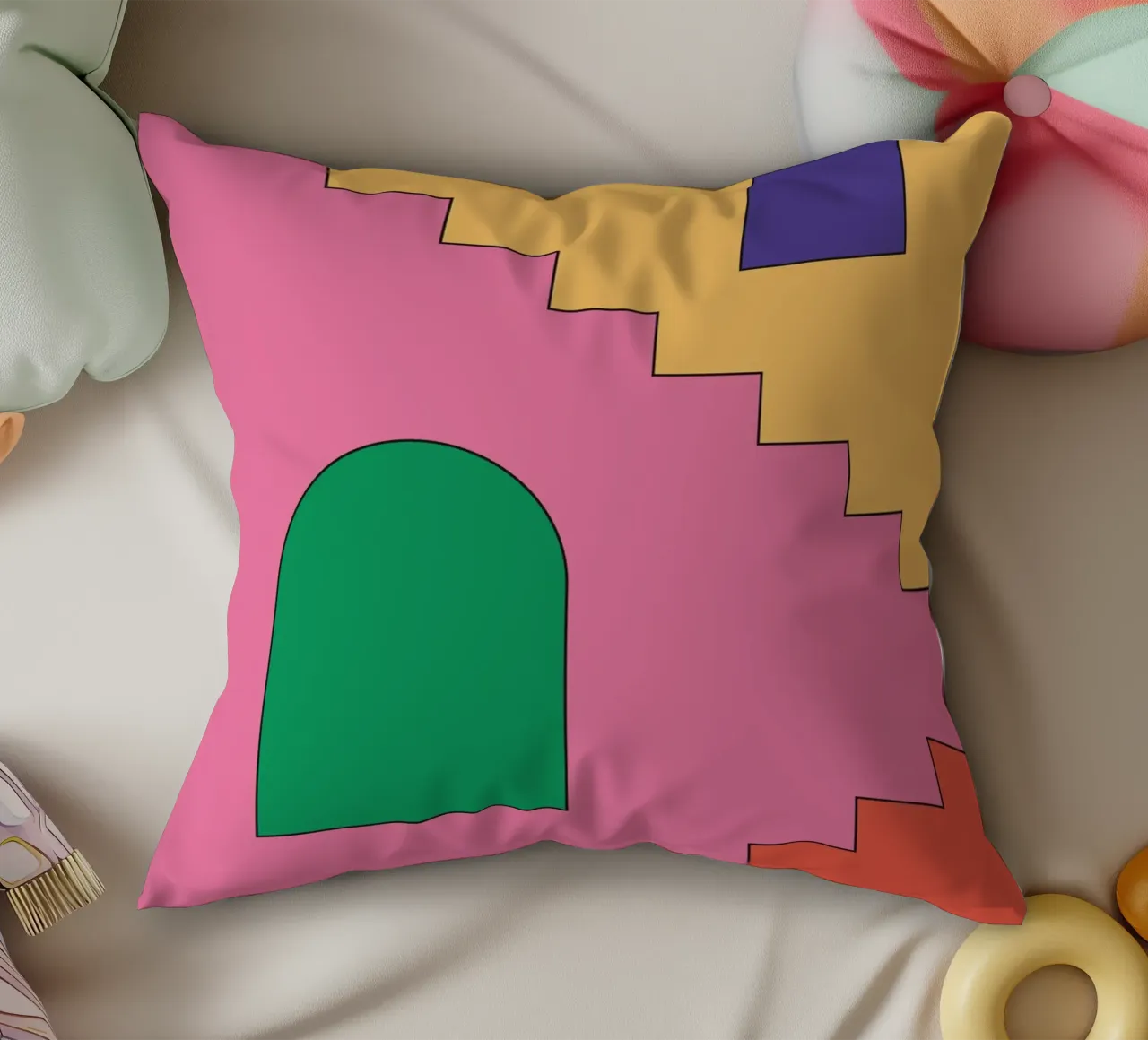 Scala retrò vibrante cuscino da galihstudio