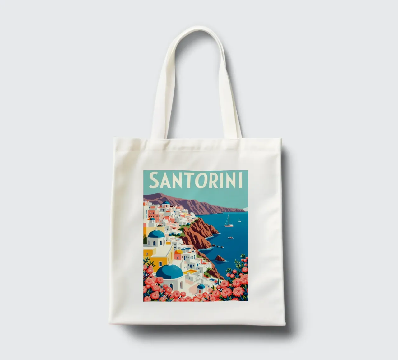 Santorini borsa in juta da Artsy Bessy