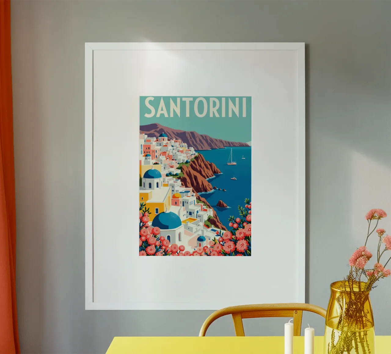 Santorini poster van Artsy Bessy
