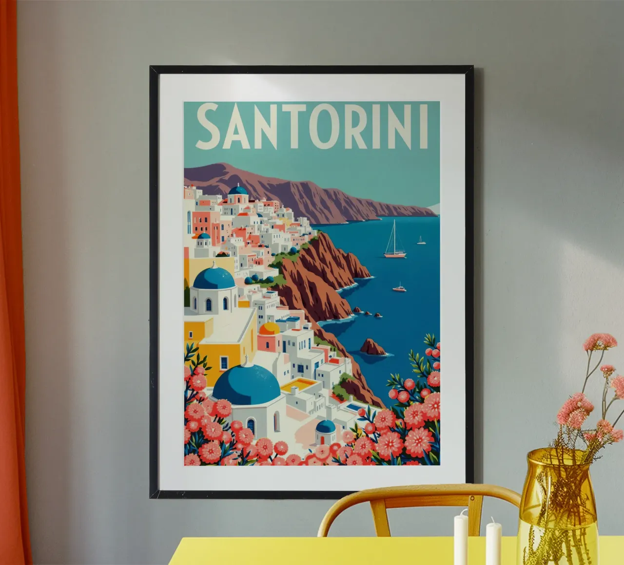 Santorini poster van Artsy Bessy