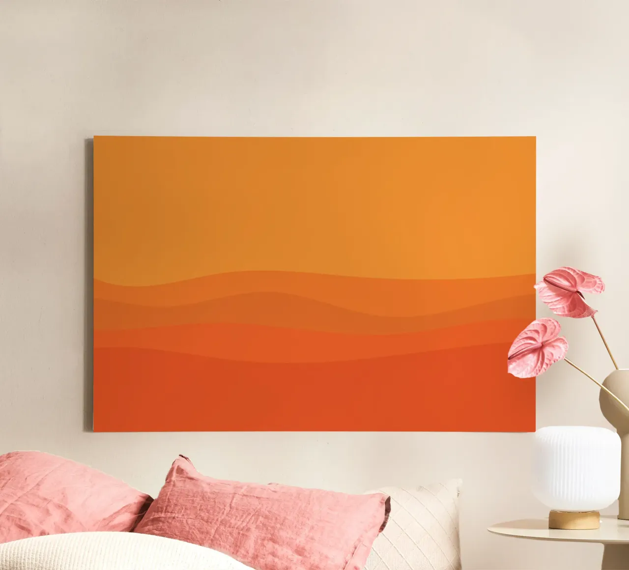 Wave Desert Landscape View canvas with Floater frame by galihstudio