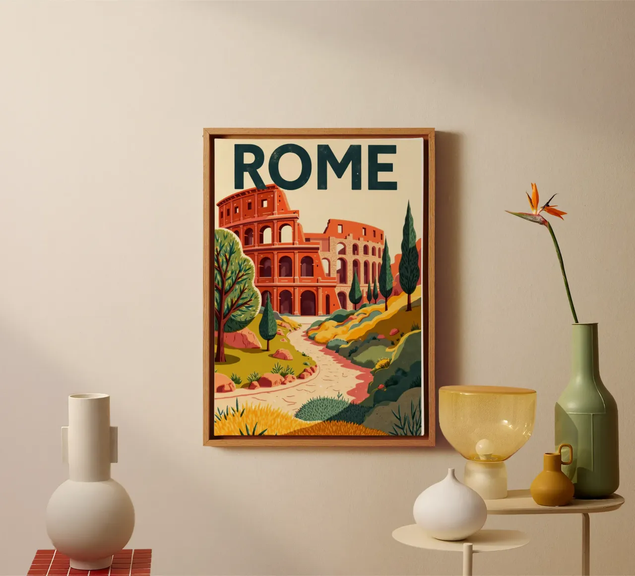 Rome canvas met Baklijst van Artsy Bessy