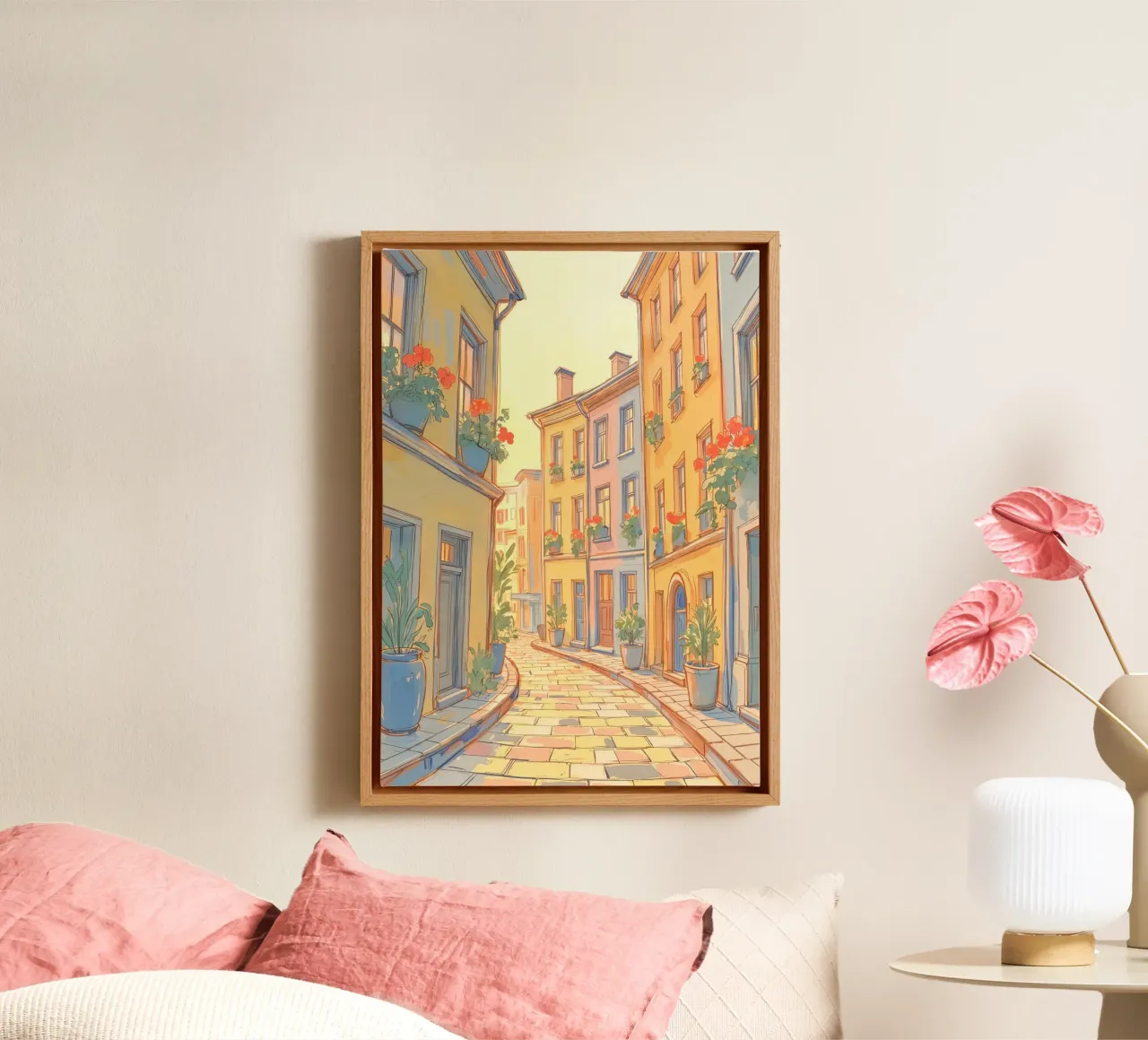 A Street in Paris tela con Cornice a cassetta da Artsy Bessy