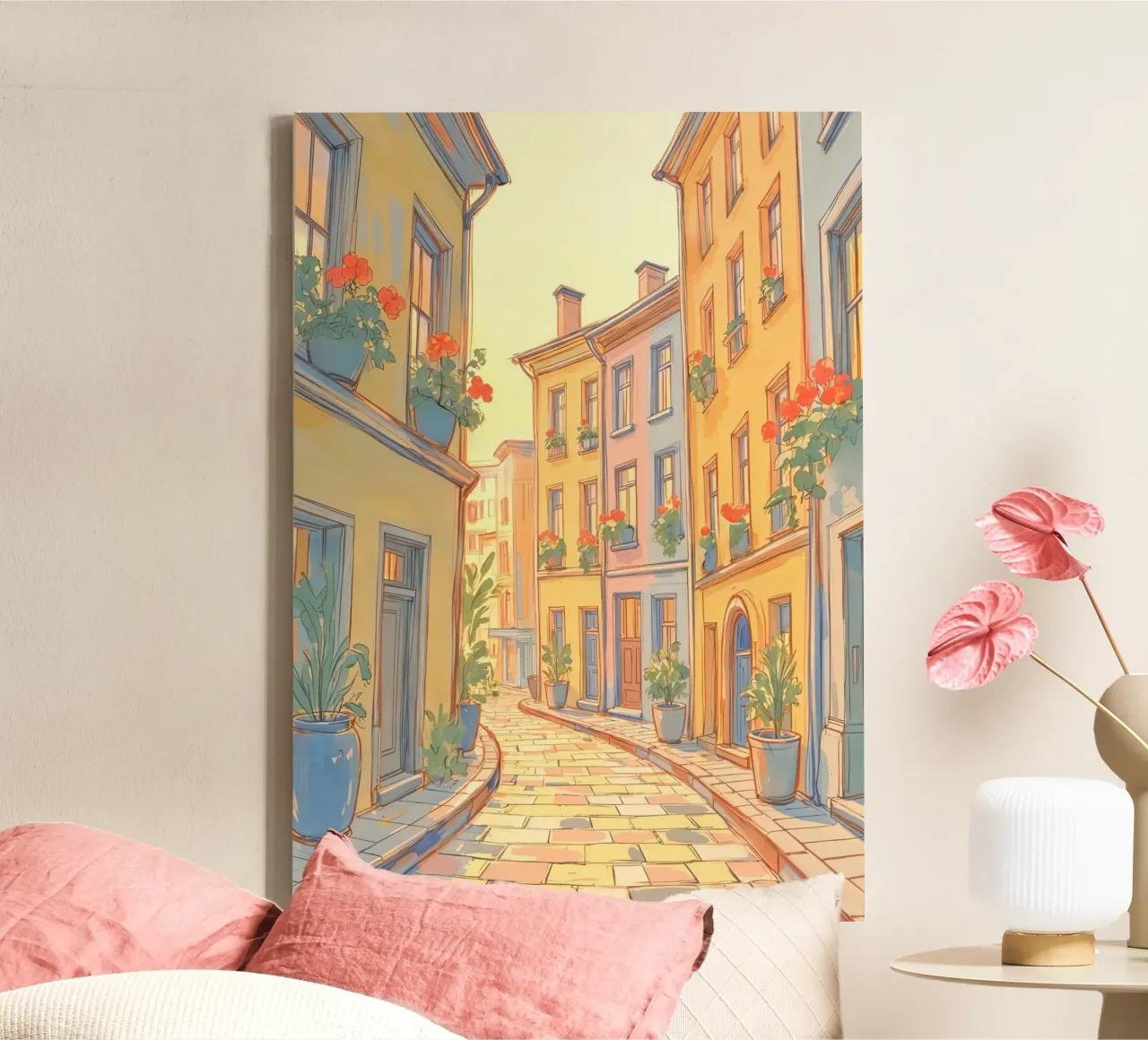 A Street in Paris tela con Cornice a cassetta da Artsy Bessy