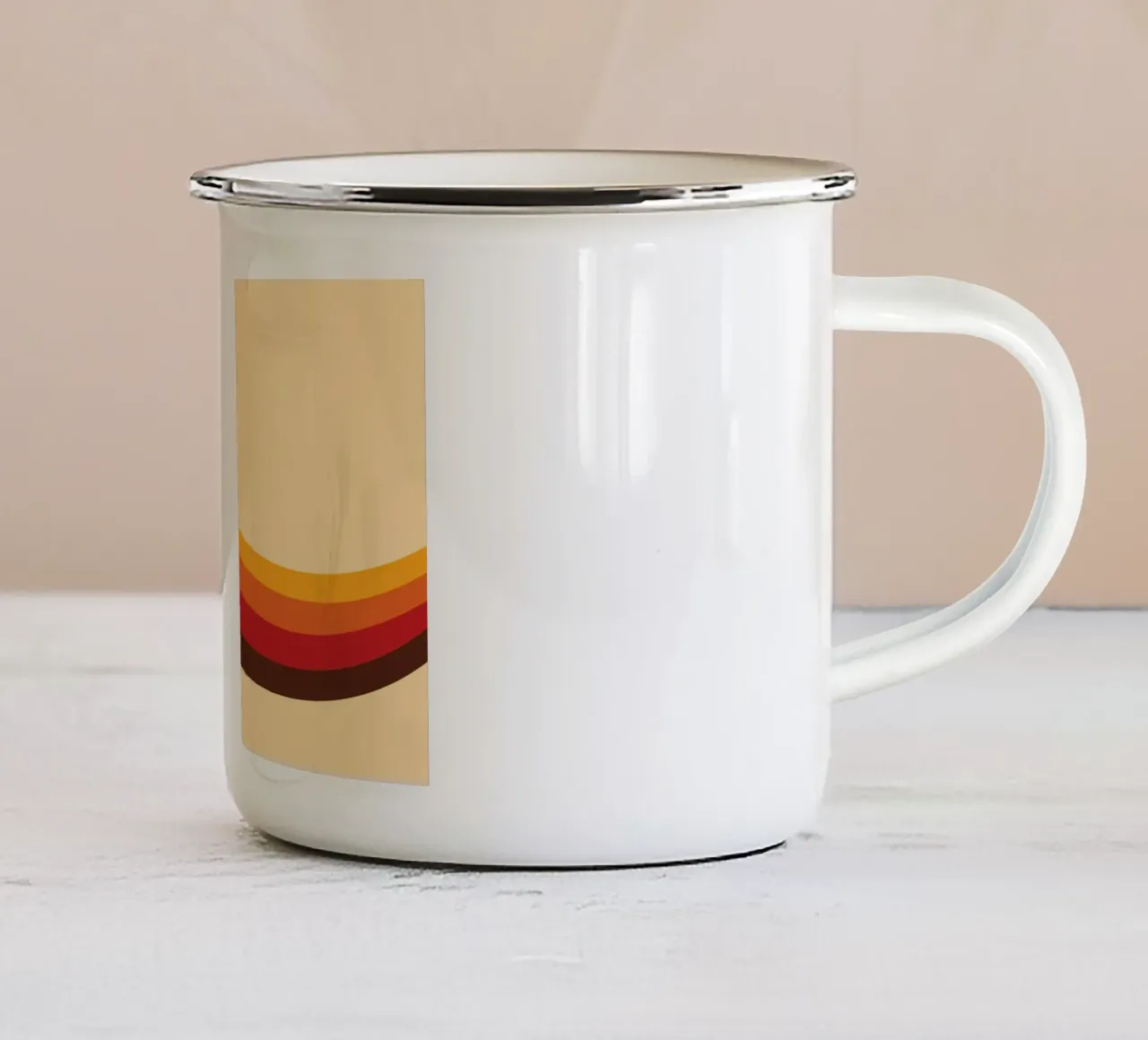 Line Strip Retro Old tazza in smalto da galihstudio