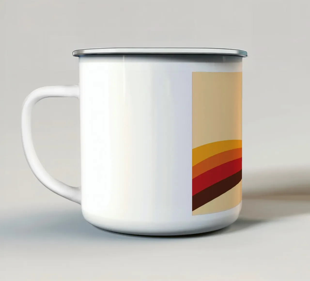 Line Strip Retro Old tazza in smalto da galihstudio