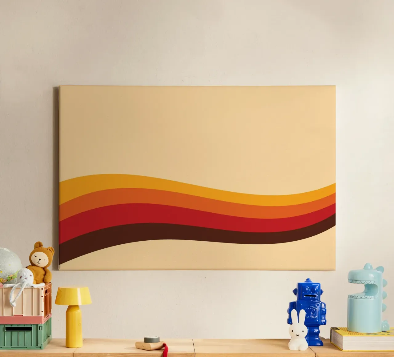Line Strip Retro Old canvas with Floater frame by galihstudio