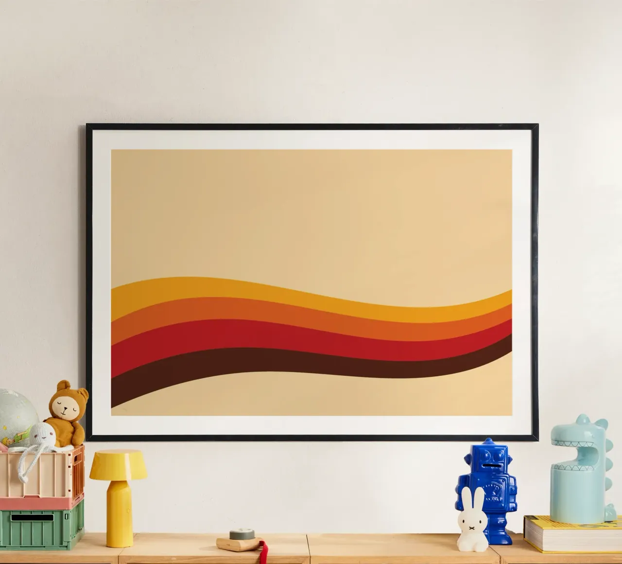 Line Strip Retro Old poster con telaio in plastica da galihstudio