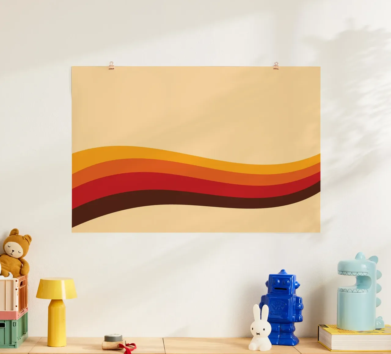 Line Strip Retro Old poster con telaio in plastica da galihstudio