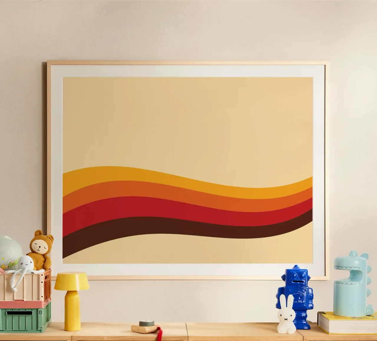 Line Strip Retro Old poster con telaio in plastica da galihstudio