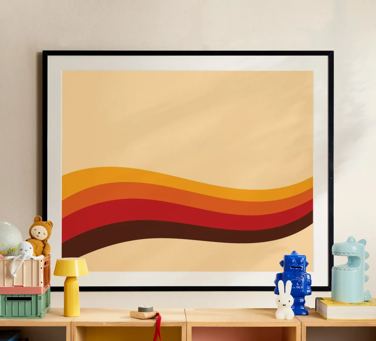 Line Strip Retro Old poster con telaio in plastica da galihstudio