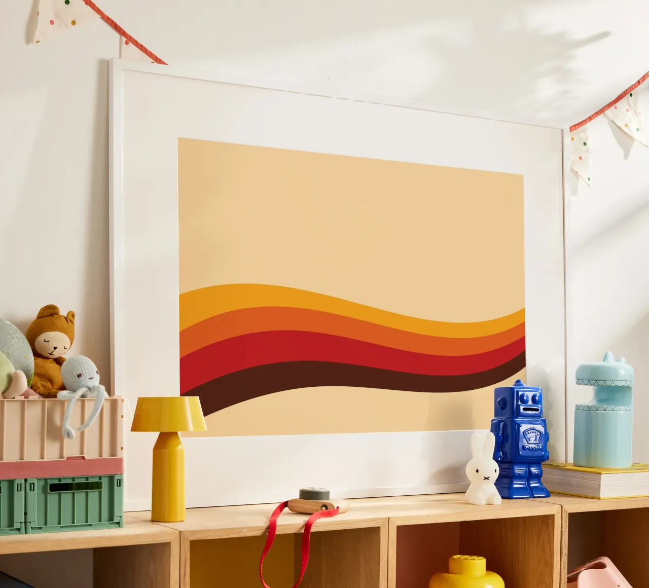 Line Strip Retro Old poster con telaio in plastica da galihstudio