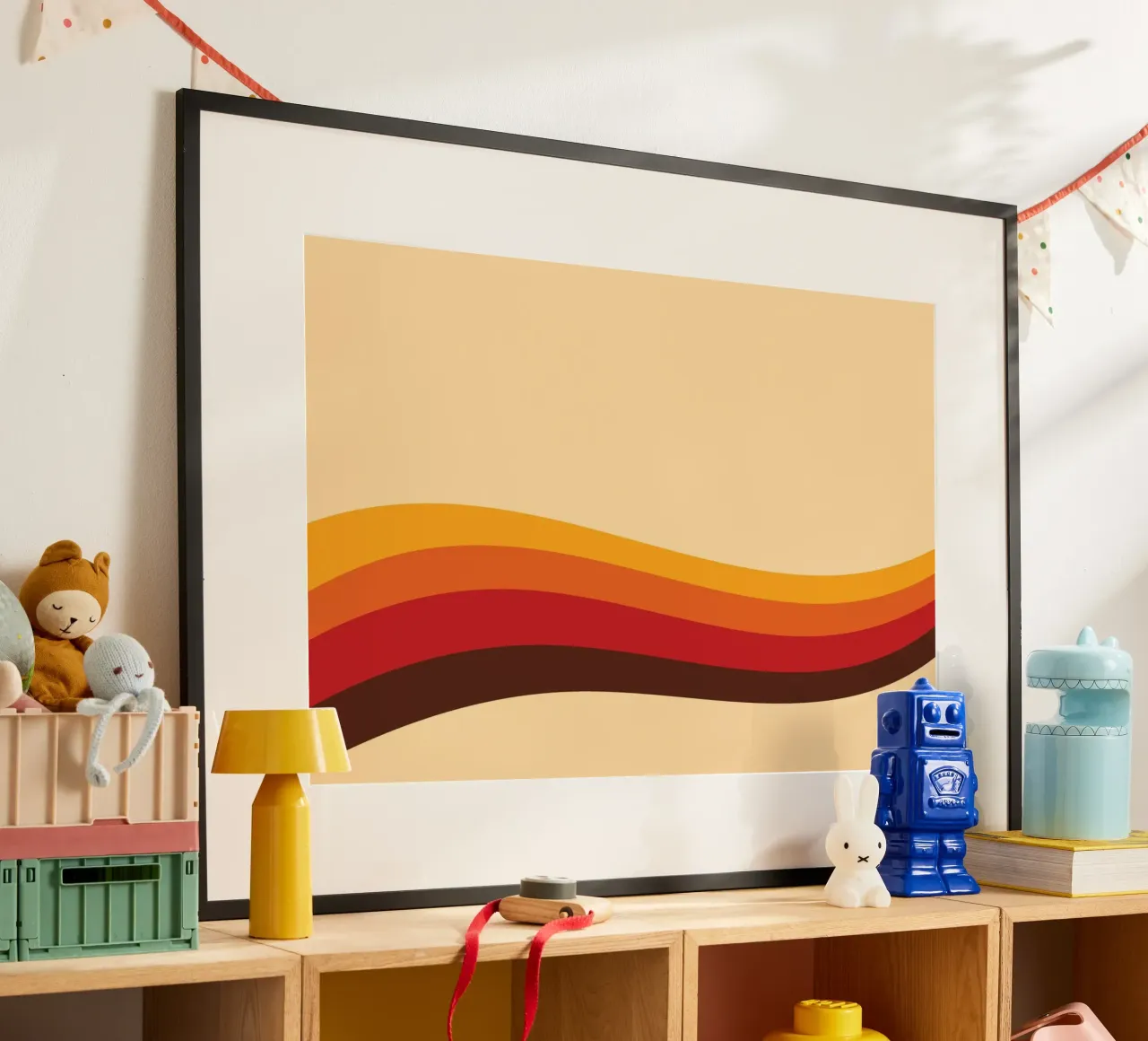 Line Strip Retro Old poster con telaio in plastica da galihstudio