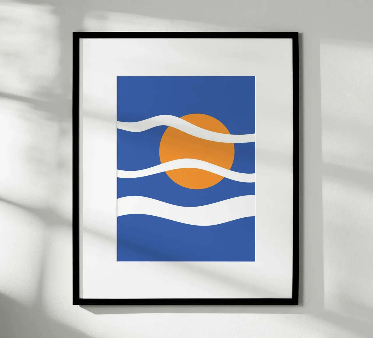 Cielo con sole e nuvole poster con telaio in alluminio da galihstudio