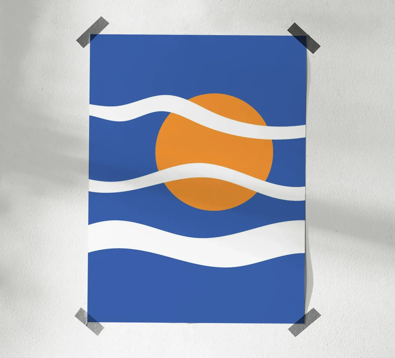 Cielo con sole e nuvole poster con telaio in alluminio da galihstudio