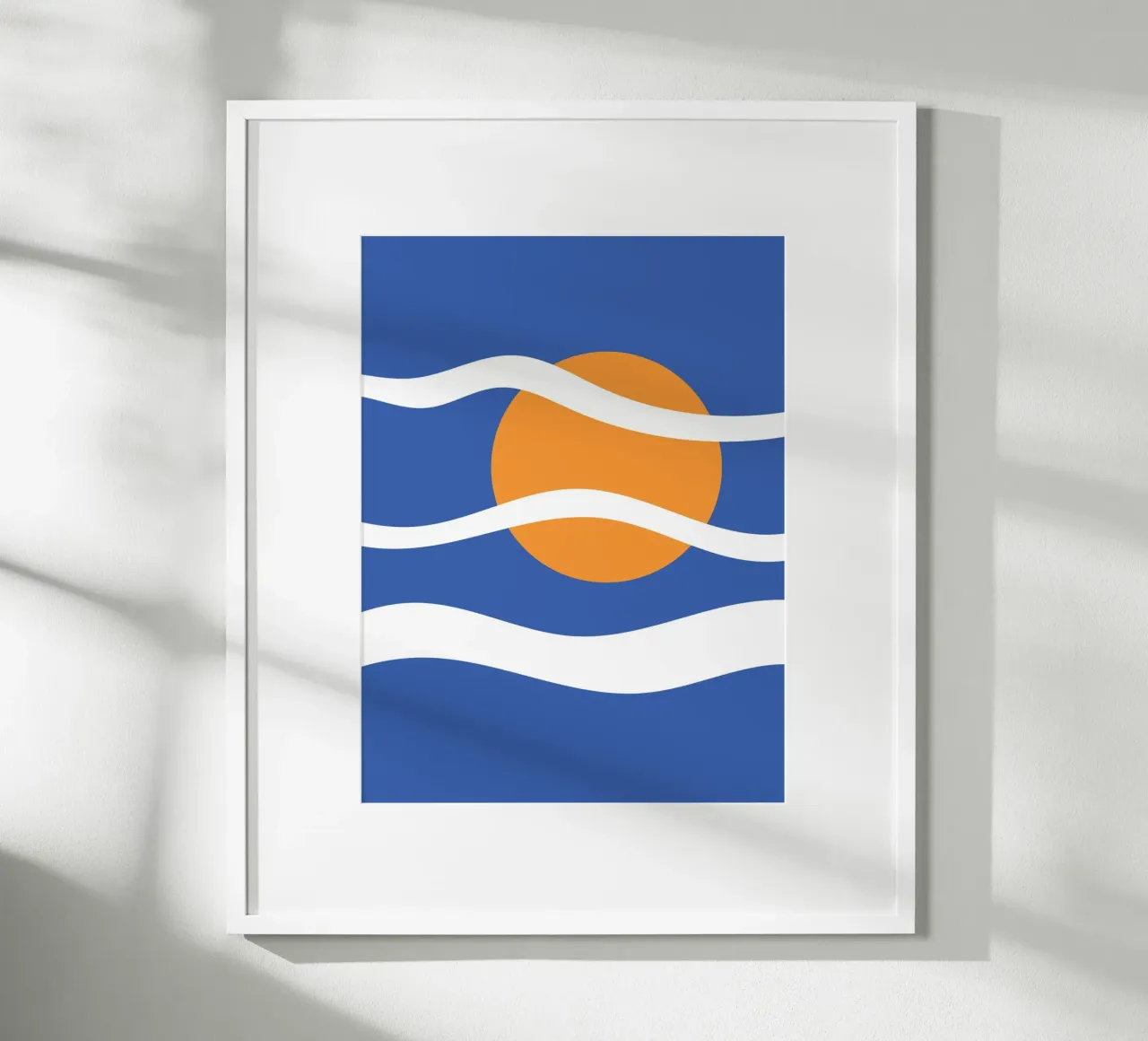 Cielo con sole e nuvole poster con telaio in alluminio da galihstudio