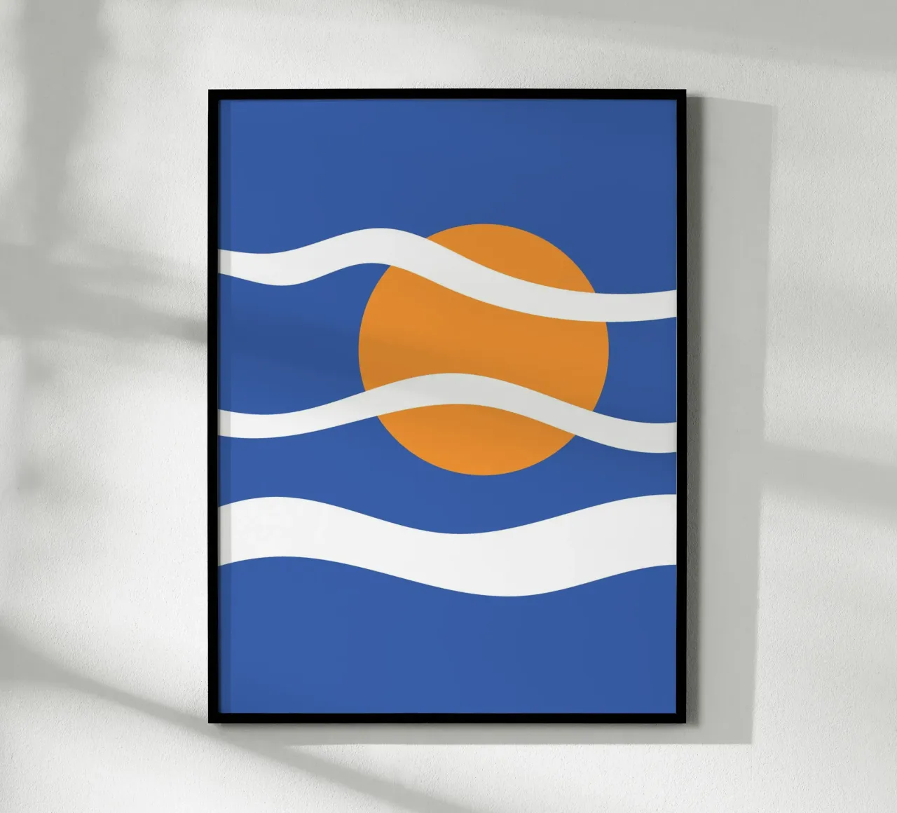 Cielo con sole e nuvole poster con telaio in alluminio da galihstudio