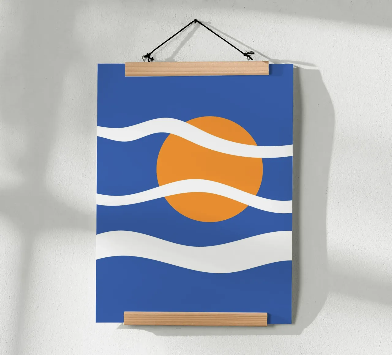 Cielo con sole e nuvole poster con telaio in alluminio da galihstudio