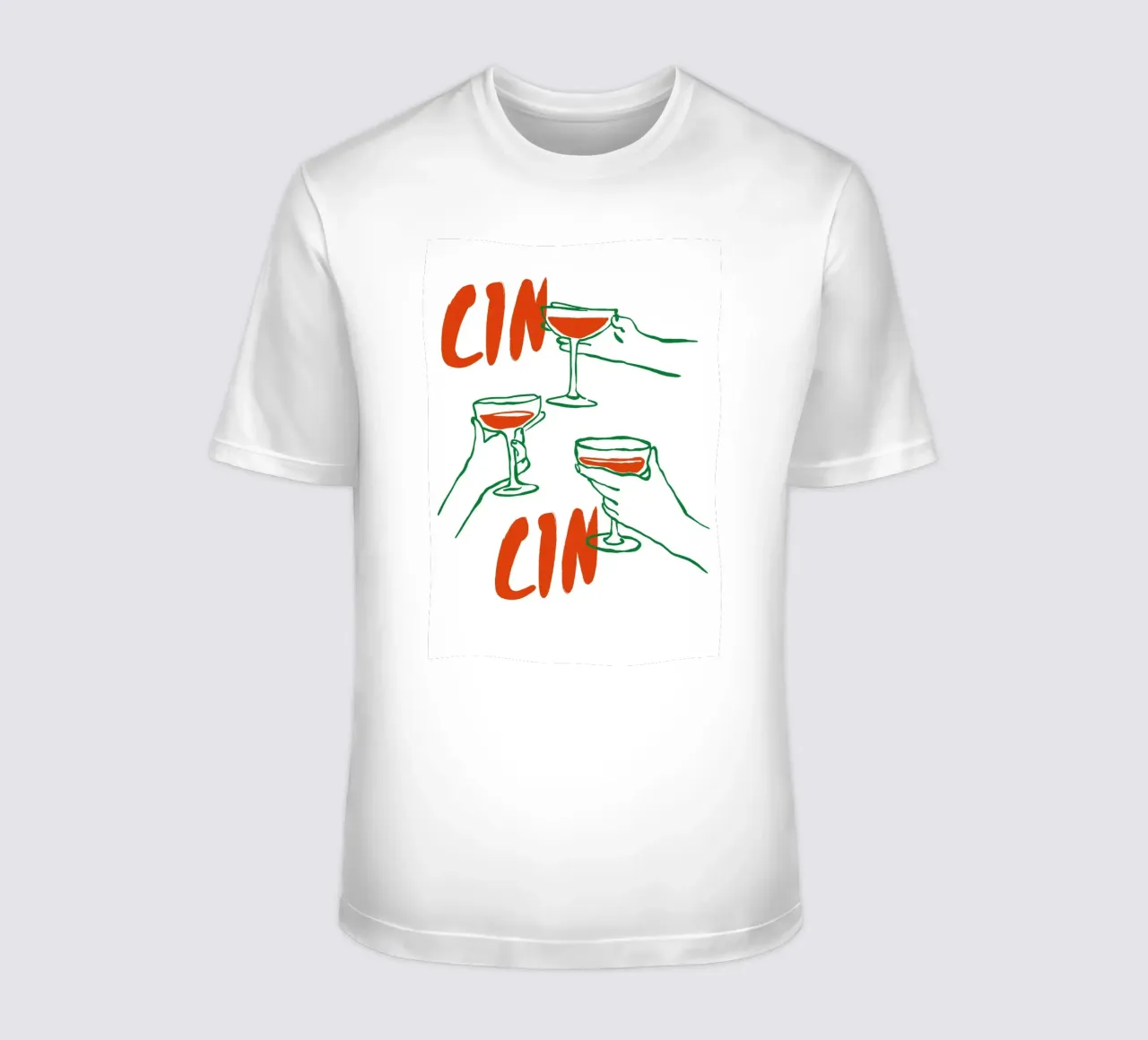Boho Food 6 Cin Cin Wine t-shirt by Boho Print Collection