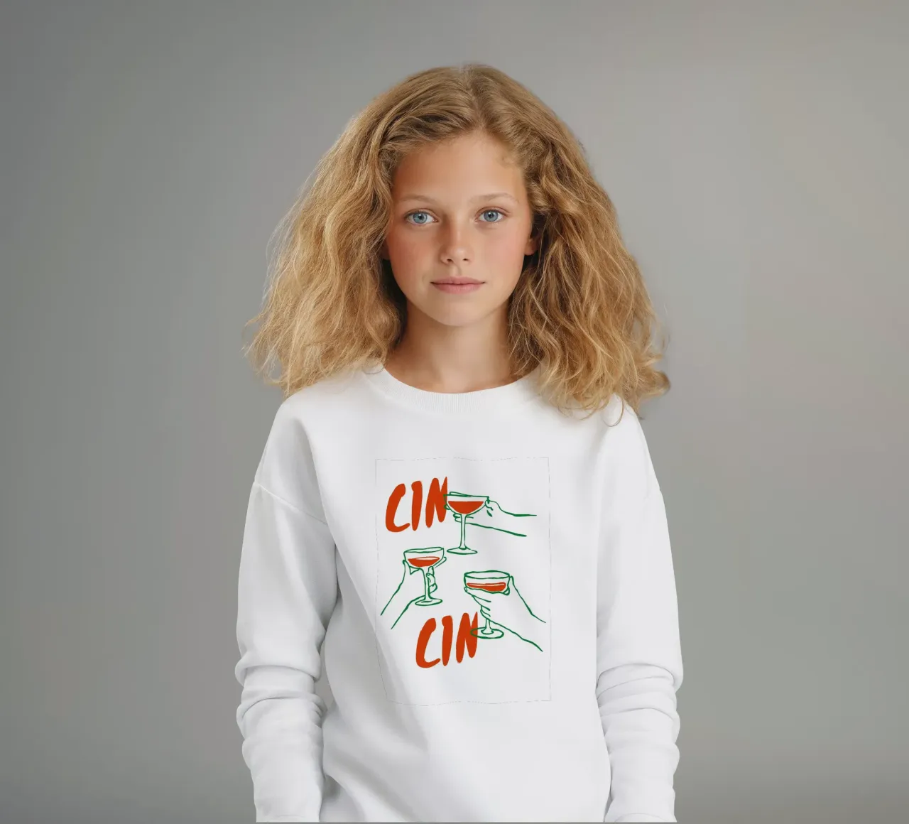 Boho Food 6 Cin Cin Wine felpa bambino da Boho Print Collection