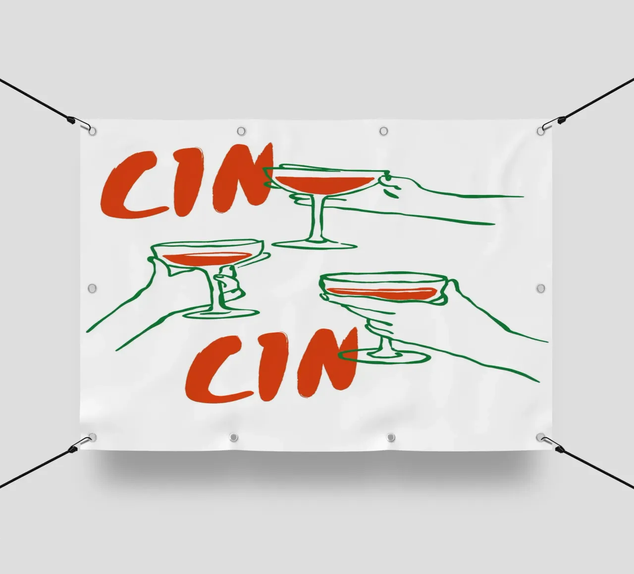 Boho Food 6 Cin Cin Wine pvc cover by Boho Print Collection