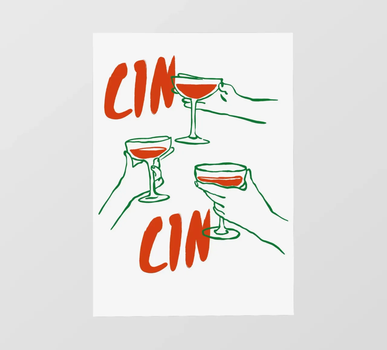 Boho Food 6 Cin Cin Wine pvc cover by Boho Print Collection