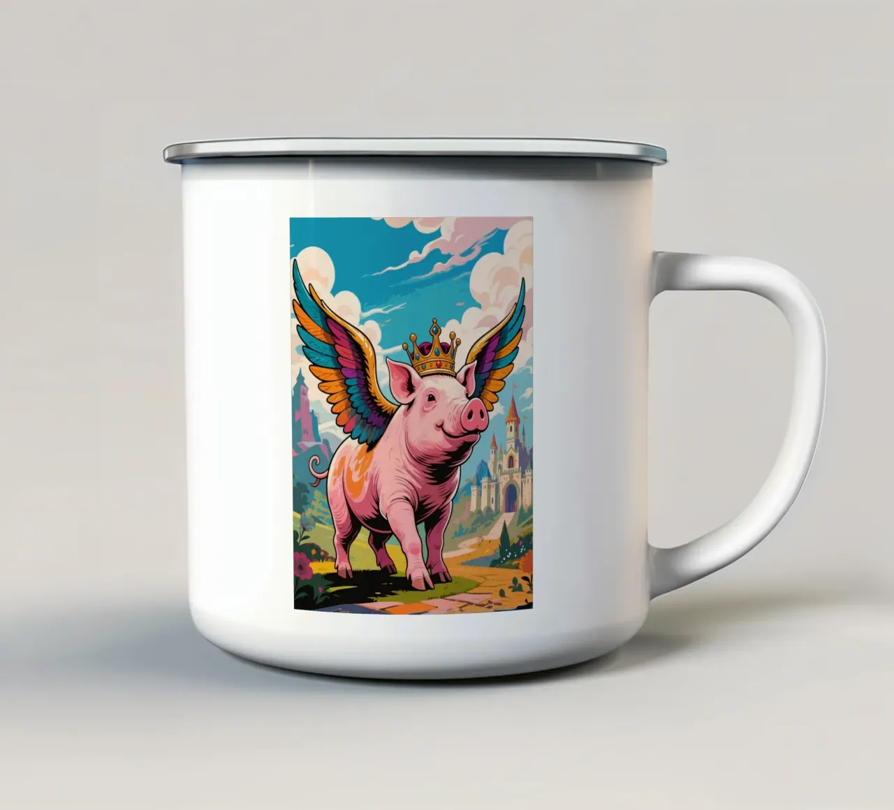 Regina Oink tazza in smalto da knowledge