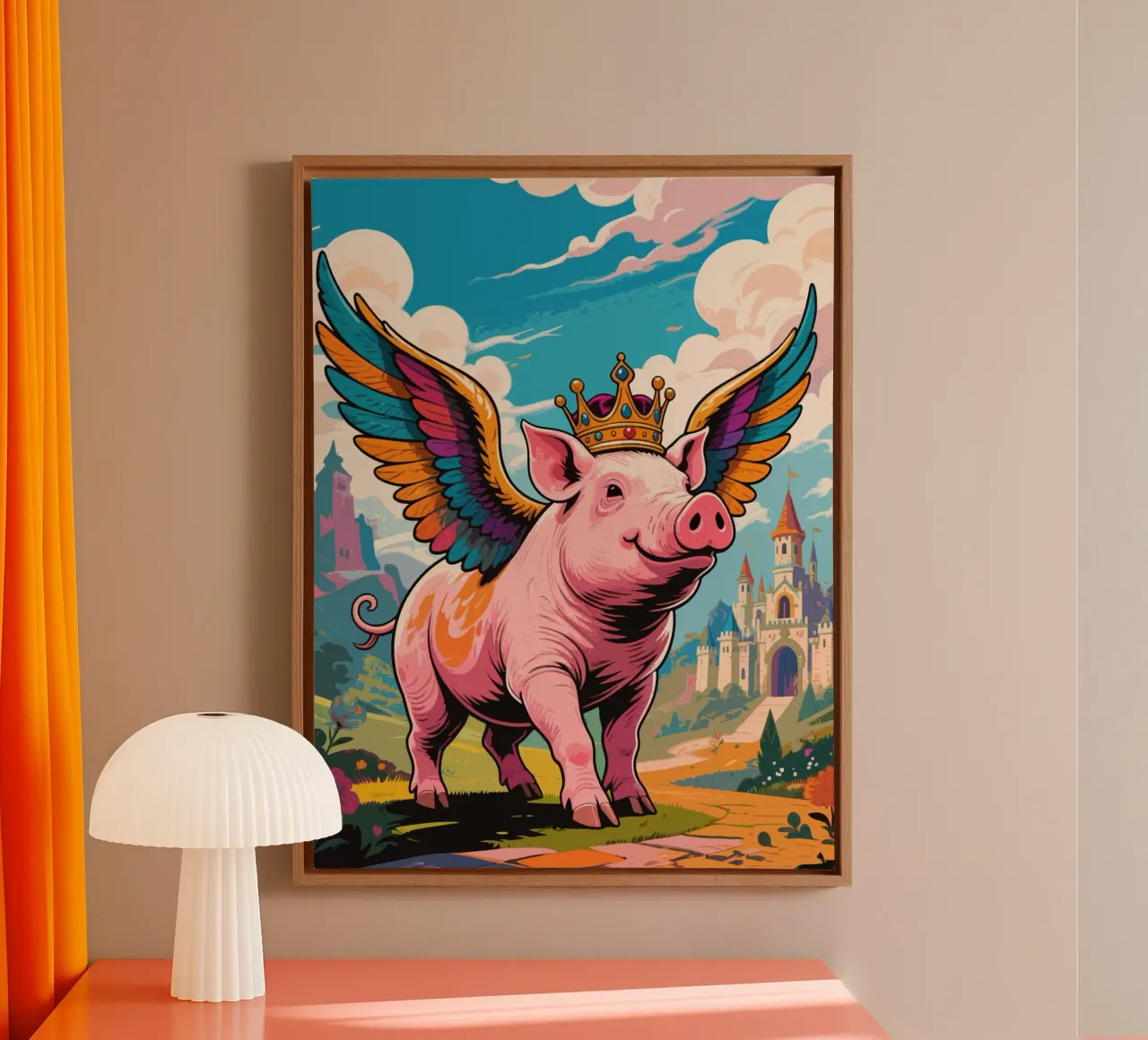 Regina Oink tela con Cornice a cassetta da knowledge