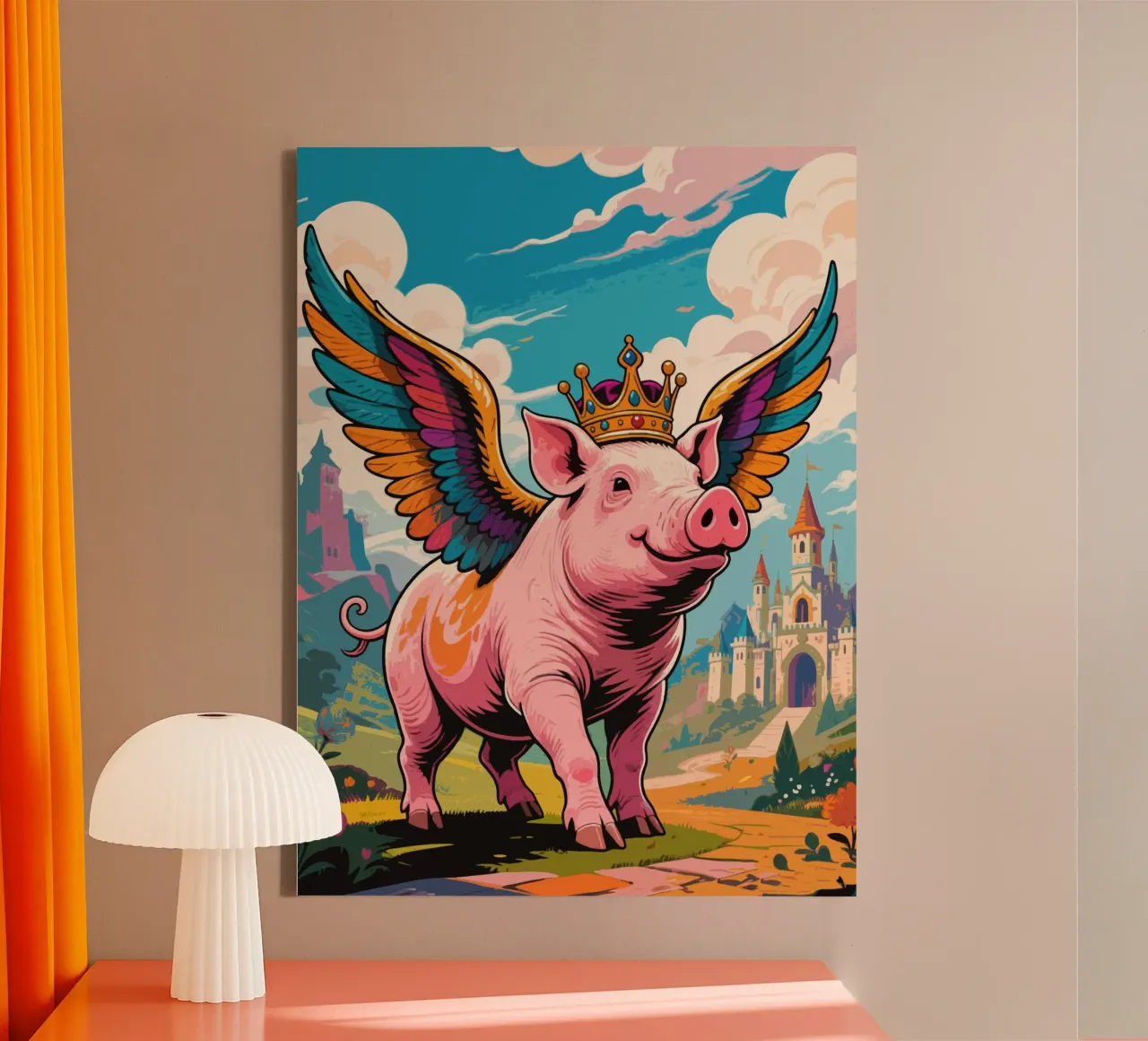 Regina Oink tela con Cornice a cassetta da knowledge