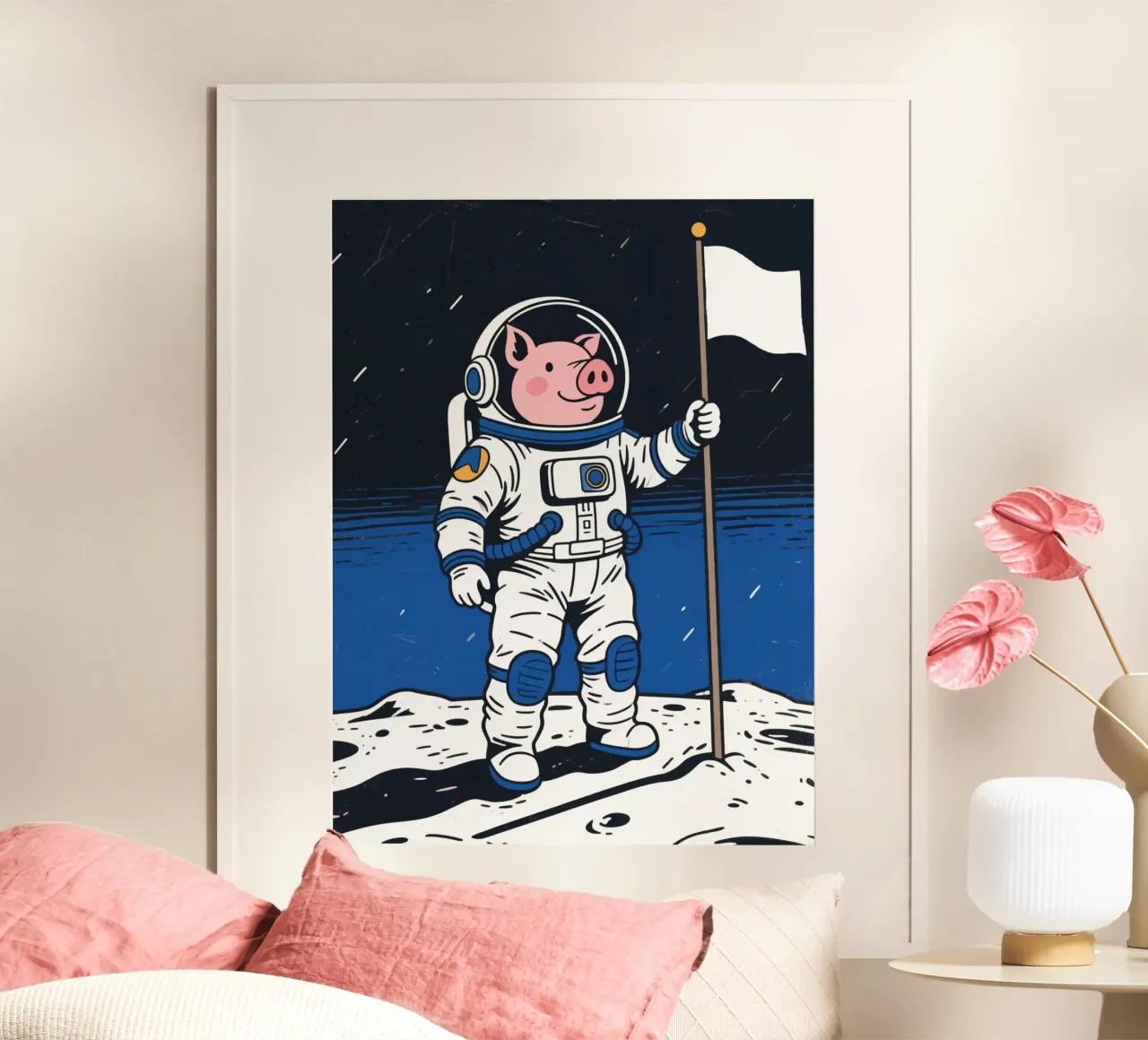 Il maiale nella luna poster da knowledge