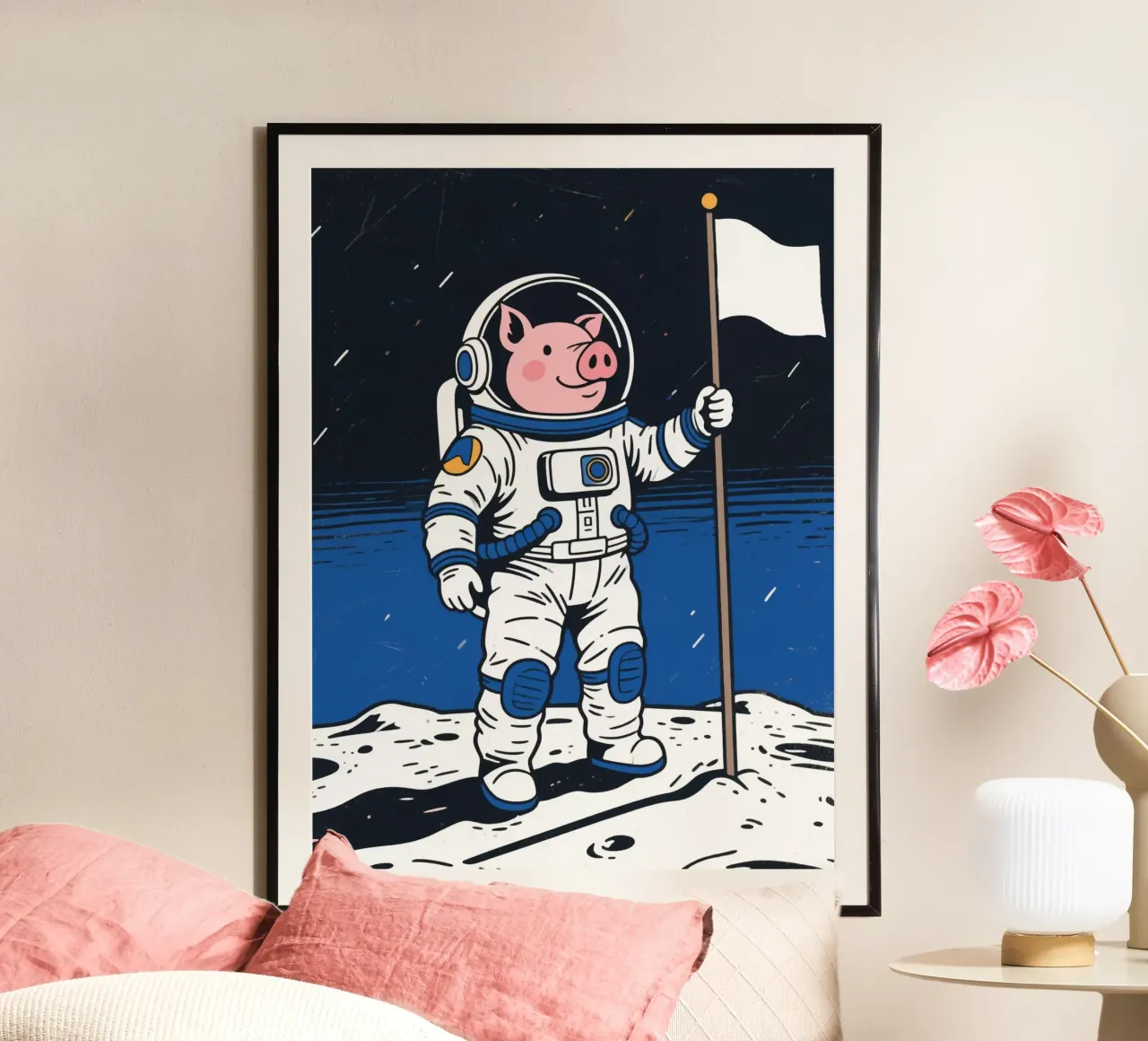 Il maiale nella luna poster da knowledge