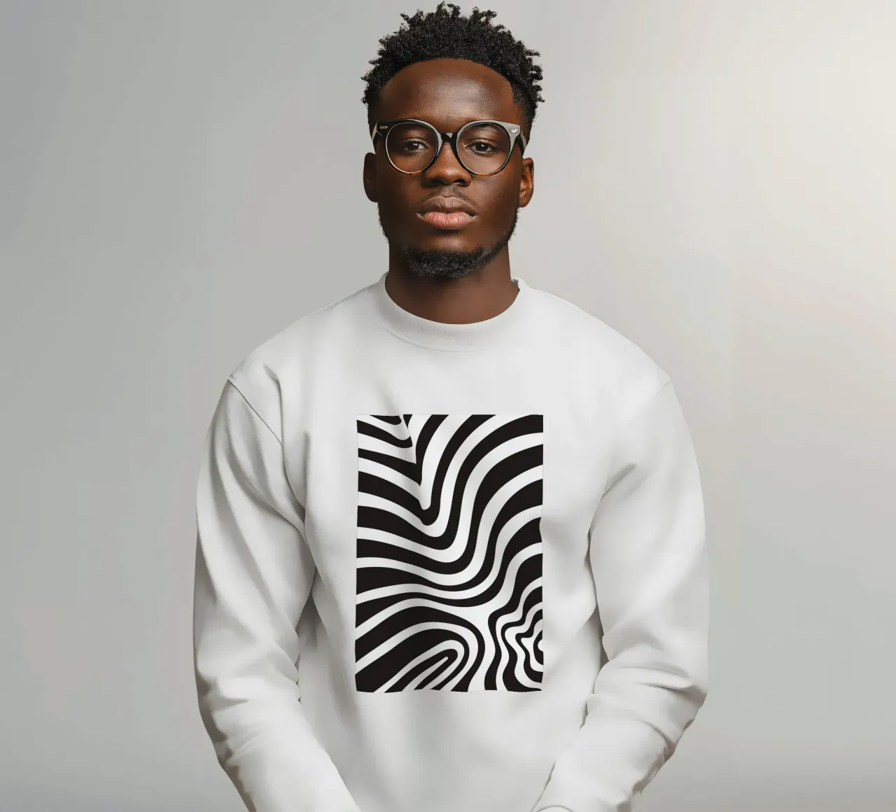 Line strip twirl monochrome sweatshirt by galihstudio