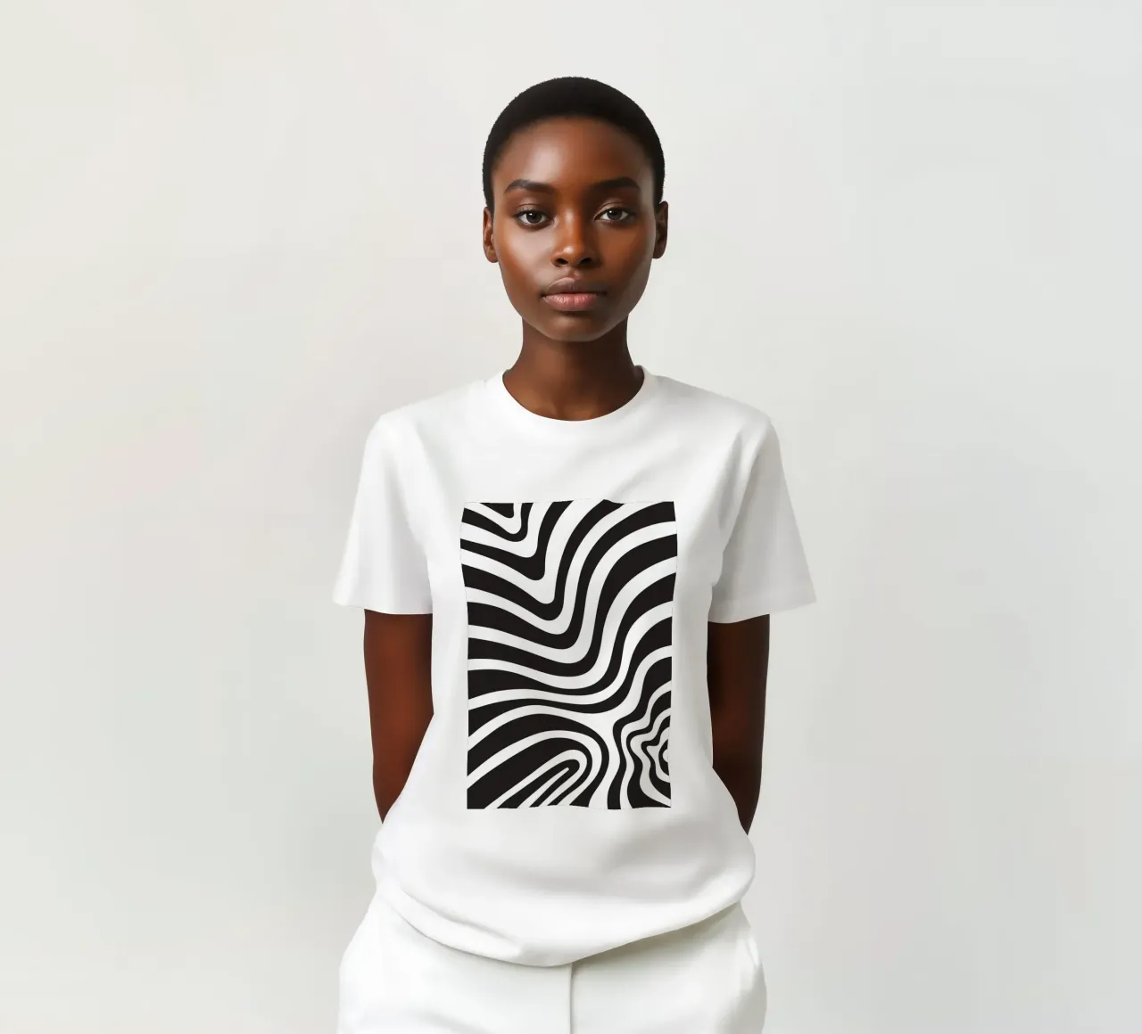 Linea strip twirl monocromatica t-shirt da galihstudio