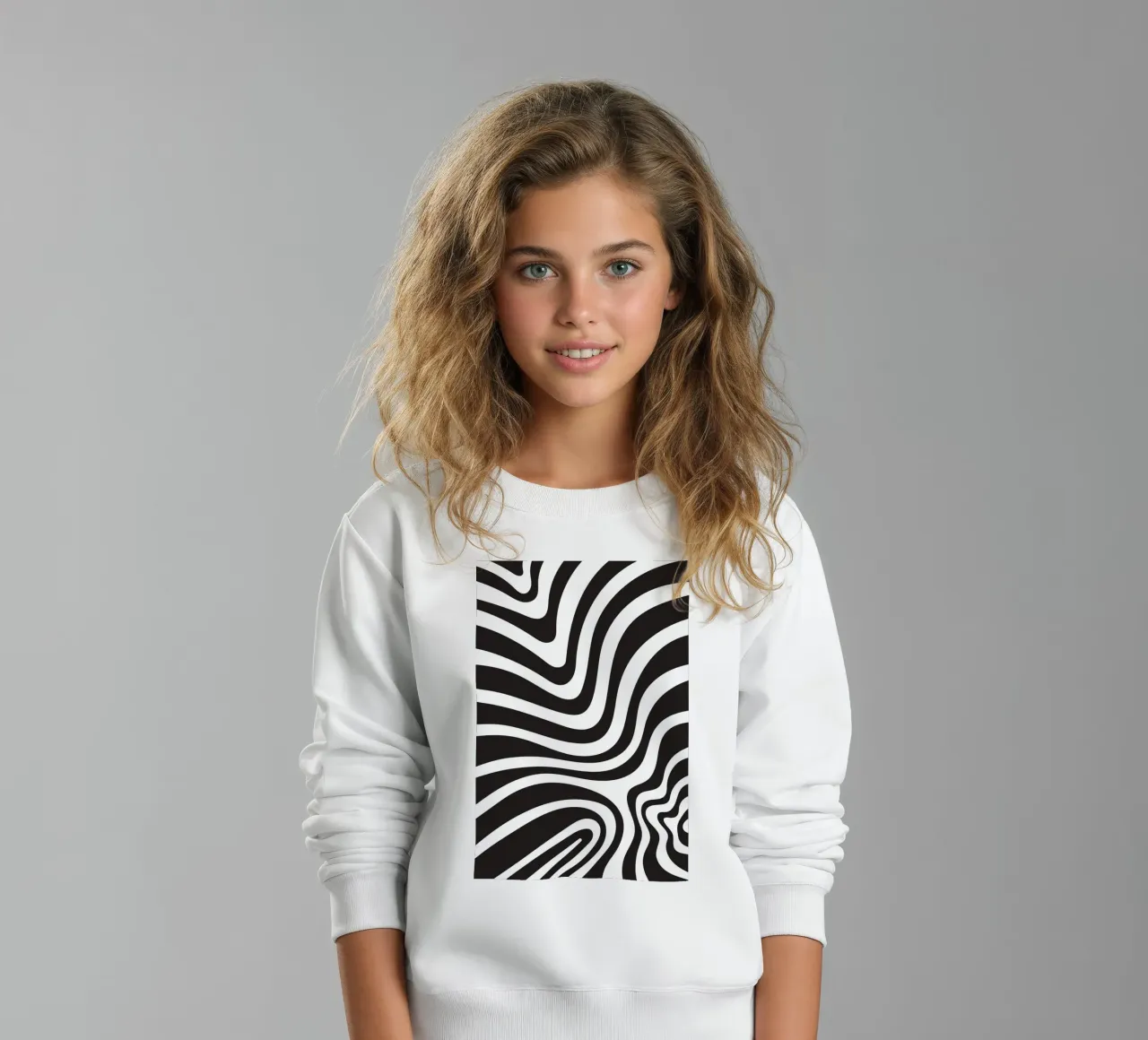 Linea strip twirl monocromatica felpa bambino da galihstudio