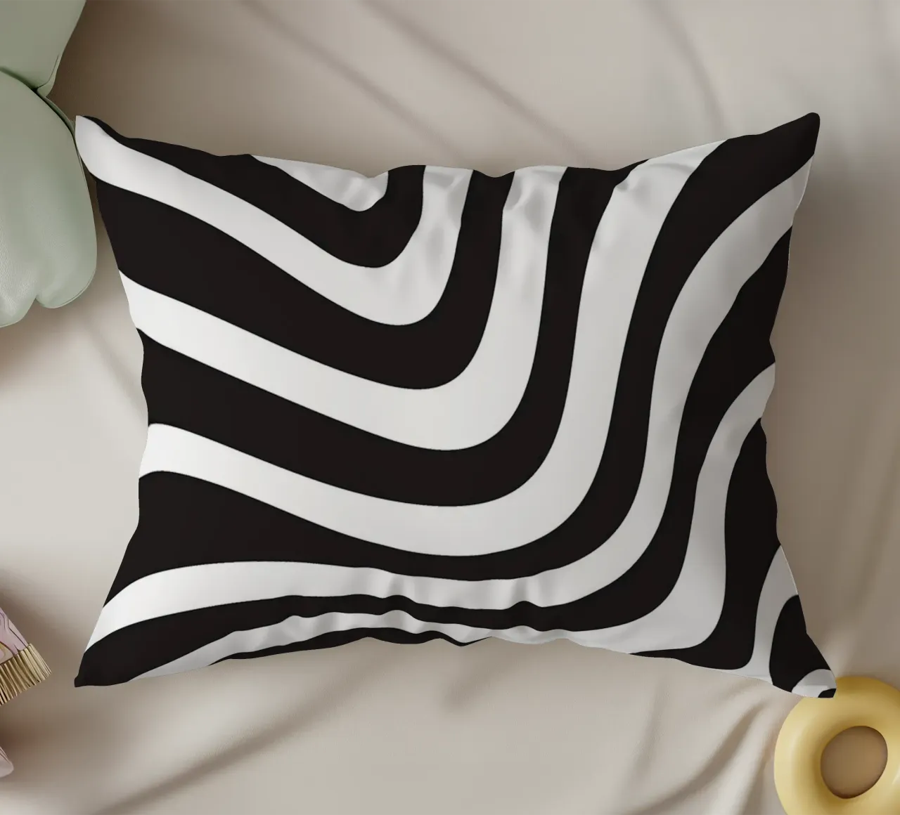 Linea strip twirl monocromatica cuscino da galihstudio